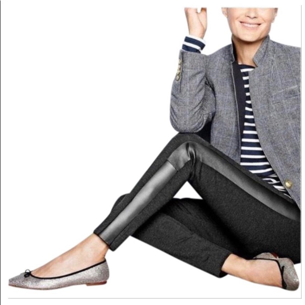 J. Crew Pixie Leather Stripe Pant - image 1
